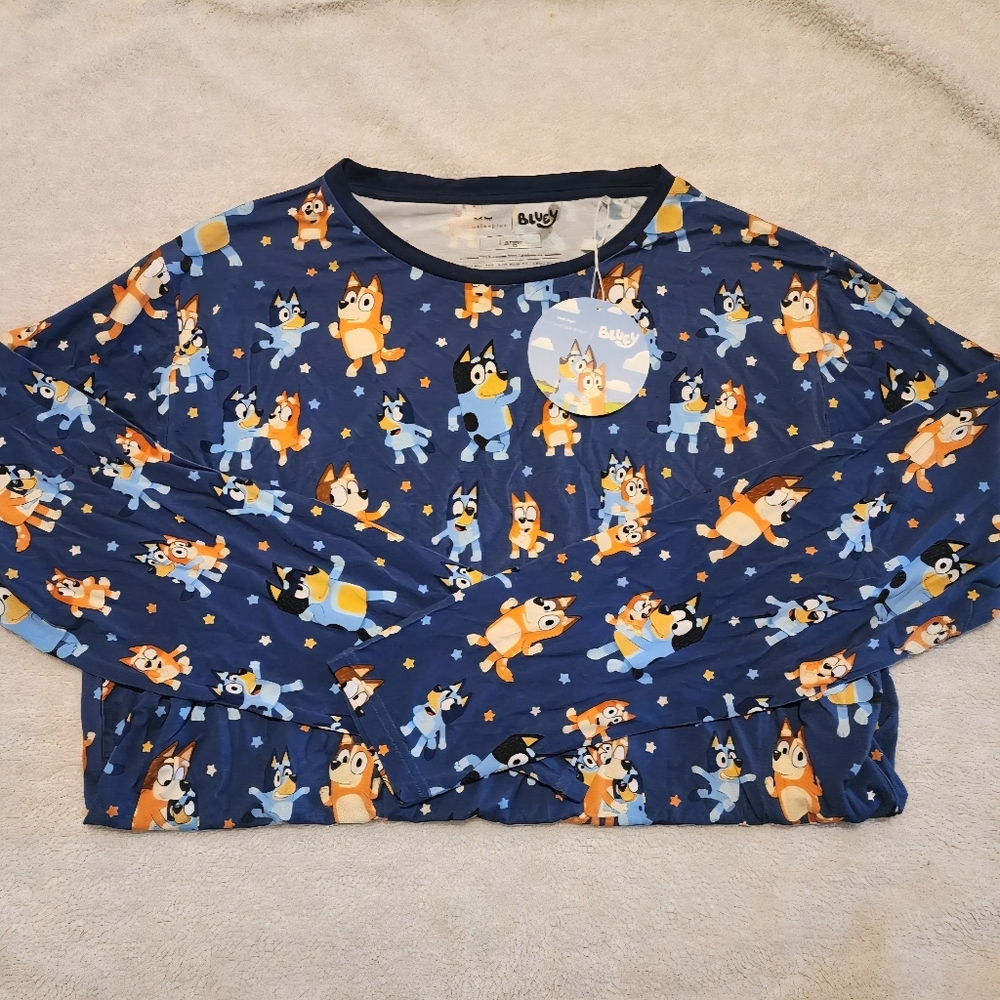Little Sleepies Mens Size Large Top Bluey NWT